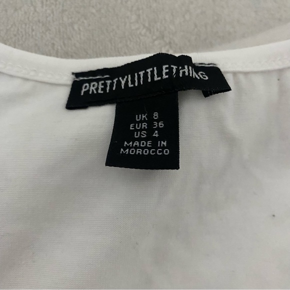 PLT. Basic Black & White Cotton Blend Racer Back Bodysuit. Size 4 - Picture 4 of 8